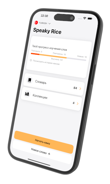 SpeakyRice - приложение для изучения турецких слов