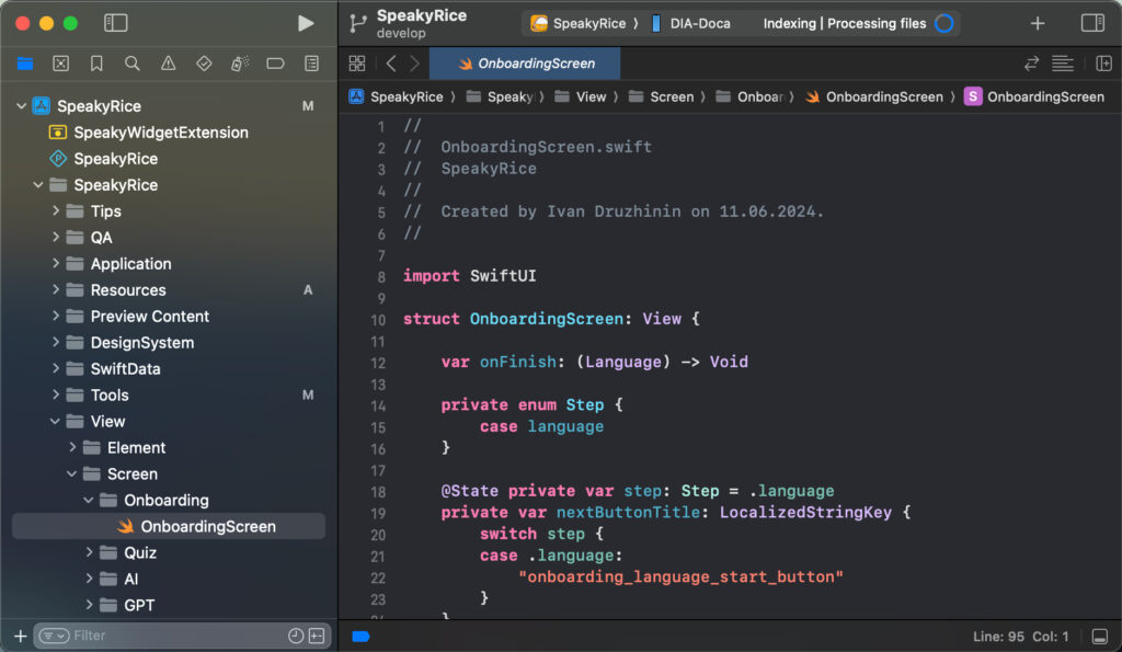 Speakirice в Xcode